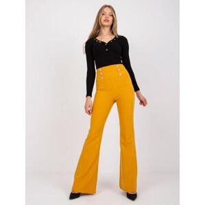 Fashionhunters Kalhoty-LC-SP-22K-5019.13P-tmavě žlutá Velikost: 40