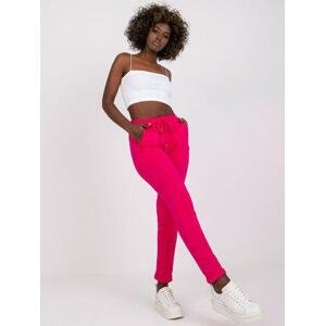 Fashionhunters Basic Fuchsia Approachable Pants Velikost: XL