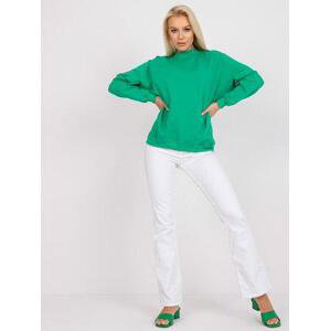 Fashionhunters Základní zelená Twist mikina Velikost: L / XL