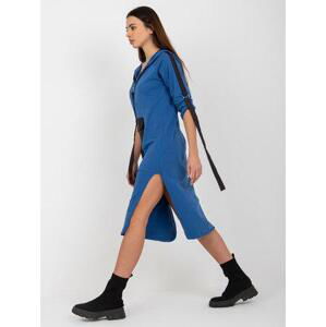 Fashionhunters Tmavě modrá dlouhá mikina na zip Velikost: M