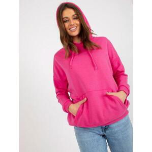 Fashionhunters Mikina Kangaroo Fuchsia Hoodie Velikost: S