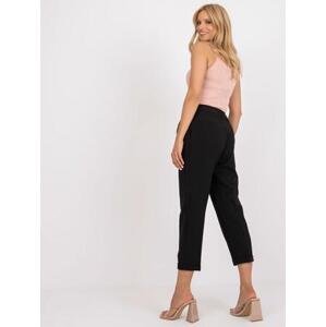Fashionhunters Černé oblekové kalhoty s rovnými nohavicemi RUE PARISy Velikost: 36