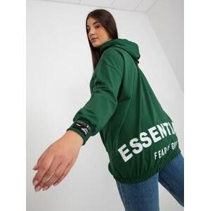 Fashionhunters Tmavě zelená plus size mikina na zip s kapucí.Velikost: ONE SIZE, JEDNA, VELIKOST