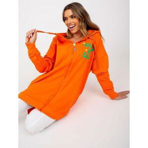 Fashionhunters Oranžová a zelená bavlněná mikina na zip Velikost: ONE SIZE, JEDNA, VELIKOST