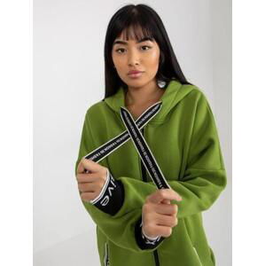 Fashionhunters Světle zelená mikina Mayar s dlouhým zipem z bavlny.Velikost: L/XL
