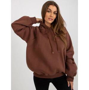 Fashionhunters Tmavě hnědá basic oversized mikina Velikost: ONE SIZE, JEDNA, VELIKOST