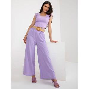 Fashionhunters Světle fialové kalhoty ze vzdušné látky.Velikost: ONE SIZE, JEDNA, VELIKOST