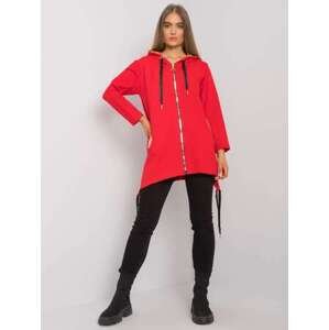 Fashionhunters Červená mikina na zip s kapsami L/XL