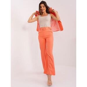 Fashionhunters oranžové oblekové kalhoty s kapsami Velikost: M