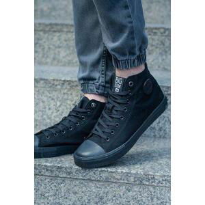 Big Star Shoes Men's Classic High Sneakers BIG STAR Black Velikost: 42, Černá