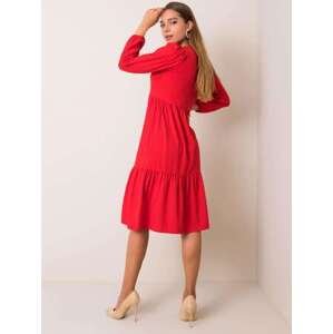 Fashionhunters Bavlněné šaty RUE PARIS Red XL
