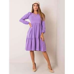 Fashionhunters RUE PARIS Světle fialové bavlněné šaty M
