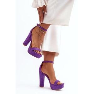Kesi Pohodlné semišové sandály na vysokém podpatku, Purple Essence 39, Fialová
