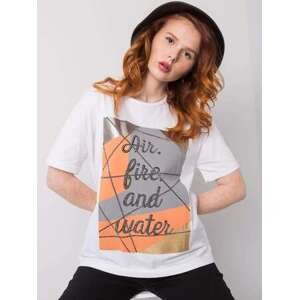 Fashionhunters Bílé bavlněné tričko Madelyn Velikost: M