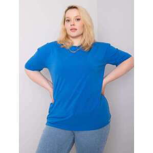 Fashionhunters Tmavě modré větší tričko z 3XL bavlny, XXXL