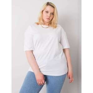 Fashionhunters Bílé tričko ve větší velikosti z bavlny 2XL, XXL