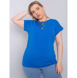 Fashionhunters Tmavě modré bavlněné tričko velikosti 2XL, XXL