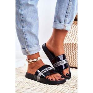 Big Star Shoes Women's Slides Big Star Painted Black Velikost: 36, Černá