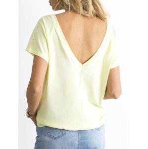 Fashionhunters Tričko se zadním výstřihem ve světle žluté barvě XS