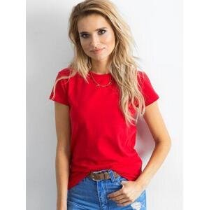 Fashionhunters Červené broskvové tričko Velikost: XS