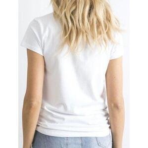 Fashionhunters Bílé broskvové tričko Velikost: L.