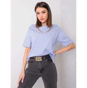Fashionhunters Modré bavlněné tričko Donna RUE PARIS Velikost: S
