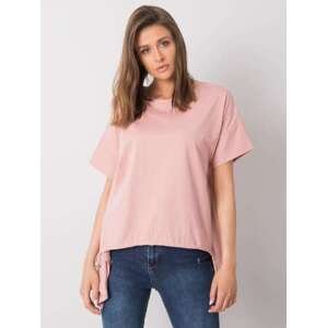 Fashionhunters Růžové tričko Alena RUE PARIS velikost: S
