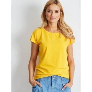 Fashionhunters Tmavě žluté kruhové tričko Velikost: S.