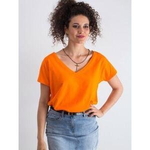 Fashionhunters Fluo oranžové tričko Emory Velikost: S.