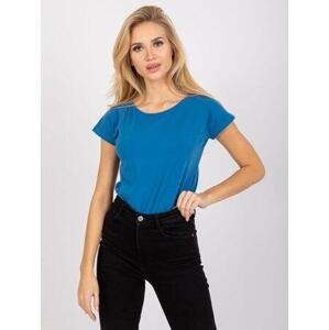 Fashionhunters Tmavě modré kruhové tričko Velikost: XL