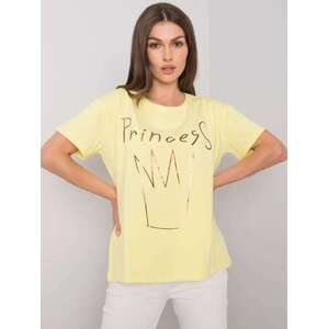 Fashionhunters Žluté tričko s potiskem Aosta. velikost: ONE SIZE, JEDNA, VELIKOST