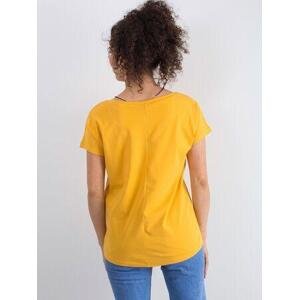 Fashionhunters Světle oranžové tričko Emory Velikost: S.