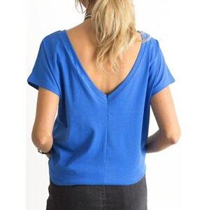 Fashionhunters Tričko se zadním výstřihem v modré barvě XS