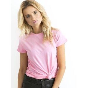 Fashionhunters Růžové broskvové tričko Velikost: XS