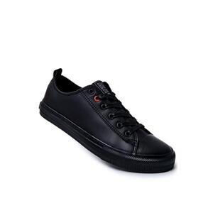 Big Star Shoes Men's Leather sneakers BIG STAR JJ174005 Black 44, Černá