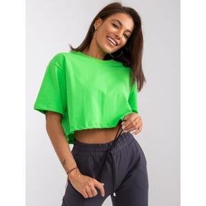 Fashionhunters Zelené krátké tričko Viola velikost: L.