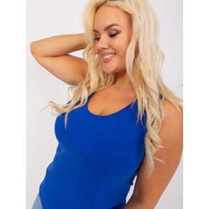 Fashionhunters Kobaltově modrý dámský bavlněný top plus size velikosti.Velikost: ONE SIZE, JEDNA, VELIKOST