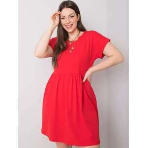 Fashionhunters Červené bavlněné šaty větší velikosti 3XL, XXXL