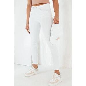 Dstreet NAVILES dámské džínové kalhoty bílé UY1987 XL, Bílá,