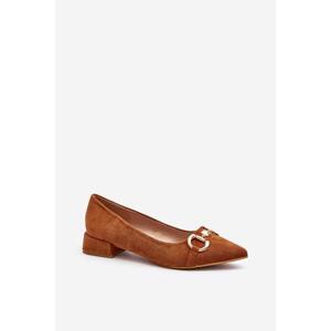 Kesi Suede Pointed Toe Ballet Flats Camel Ethere 38, Hnědá