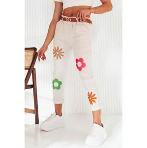 Dstreet FLOWRIS dámské kalhoty béžové UY1891 Universal, Béžový, Univerzální