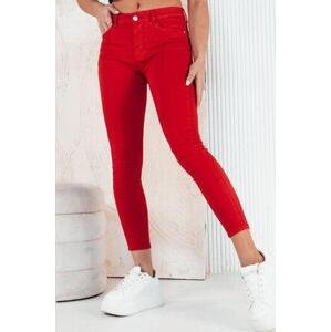 Dstreet CLARET dámské džínové kalhoty červené UY1912 L