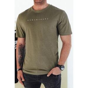 Dstreet Pánské tričko s potiskem zelené RX5477 M, Zelená