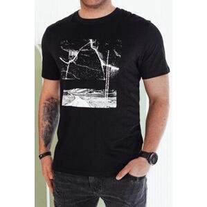 Dstreet Pánské tričko s potiskem černé RX5500 XXL, Černá