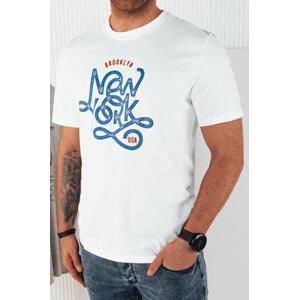 Dstreet Pánské tričko s bílým potiskem RX5369 XXL, Bílá,