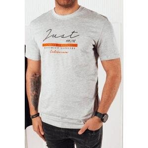 Dstreet Šedé pánské tričko s potiskem RX5424 XXL, Světle, šedá