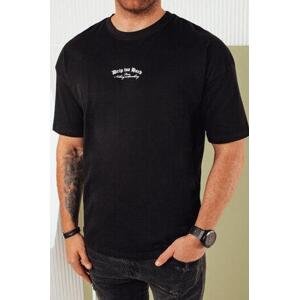 Dstreet Pánské tričko s černým potiskem RX5435 M, Černá