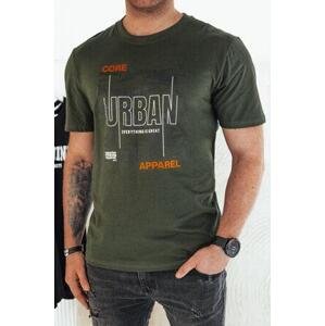 Dstreet Pánské tričko s potiskem, zelené RX5456 L, Zelená
