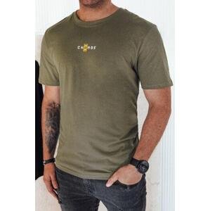 Dstreet Pánské tričko s potiskem zelené RX5462 XXL, Zelená