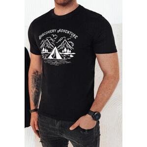 Dstreet Pánské tričko s černým potiskem RX5413 M, Černá